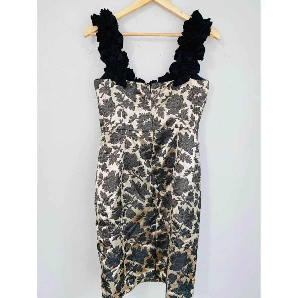 B3‎ Maggie LONDON gold rose dress party size 6 womens cruise trip prom formal